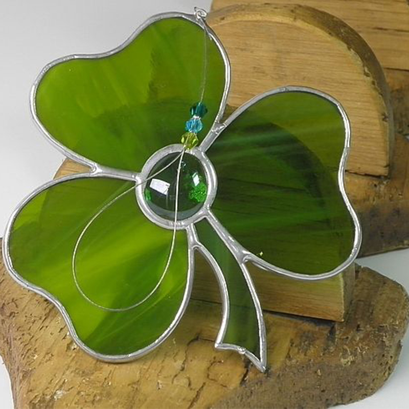 Large Stained Glass Shamrock Clifftops